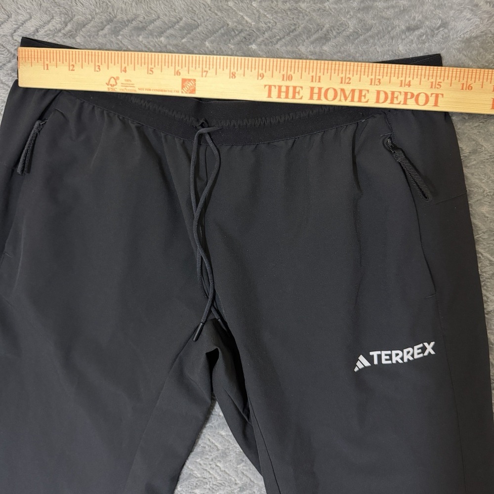 Adidas Terrex Pants Mens Medium Black Woven Track Hiking Outdoor Elastic Waist - Picture 7 of 15
